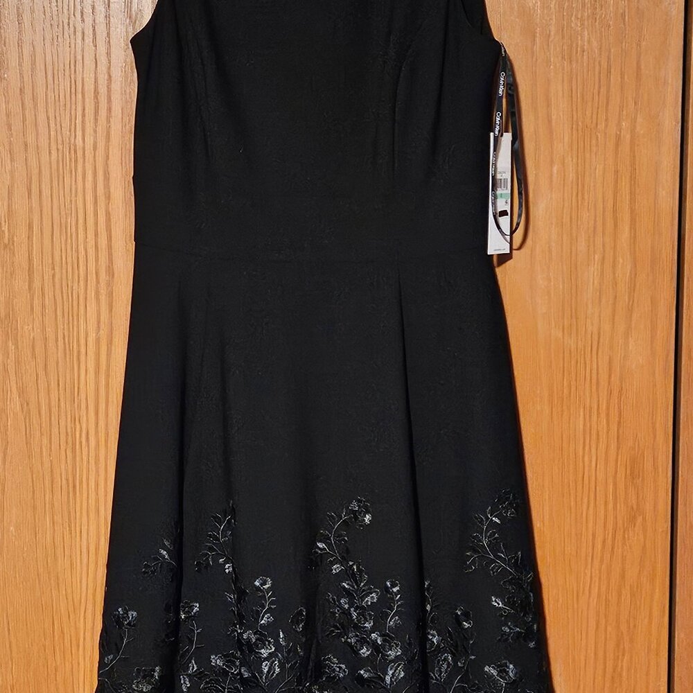 NWT Calvin Klein Embroidered Fit & Flare Dress